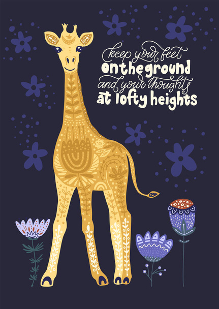 Illustrazione vettoriale giraffa dei cartoni animati
. - Vettoriali, immagini