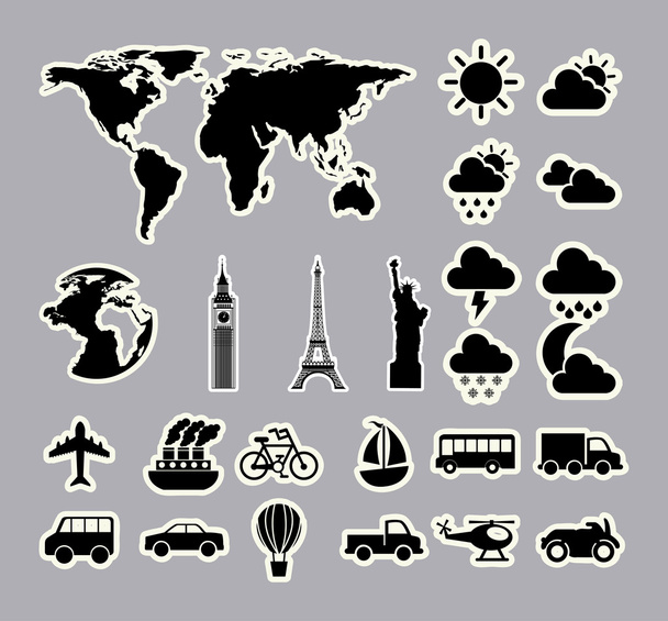 Iconos de viaje
 - Vector, Imagen