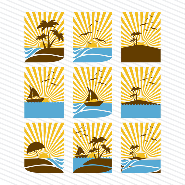 summer icons - Vector, Image