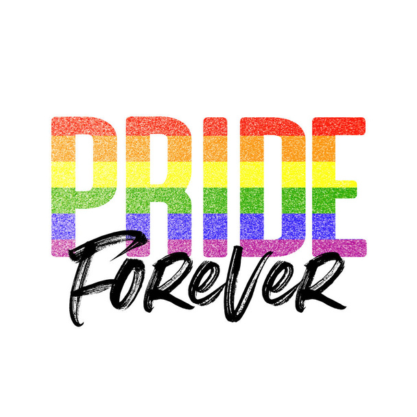 Pride forever banner. Gay LGBTQ rainbow flag banner - Foto, afbeelding