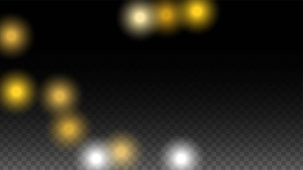 Золотий Glitter Vector Texture on a Black. Golden Glow Pattern. Золоте Різдво і Новий рік Сніг. Золотий вибух Confetti. Зоряний пил. Abstract Flicker Background with a Party Lights Design.  - Вектор, зображення