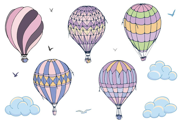 Vector isolated balloons on white background.  - Vector, Image