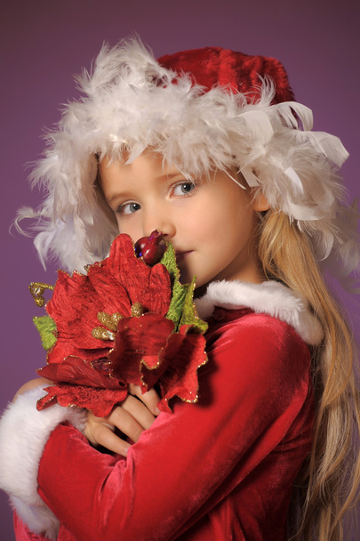 Christmas portrait of a girl - Фото, зображення