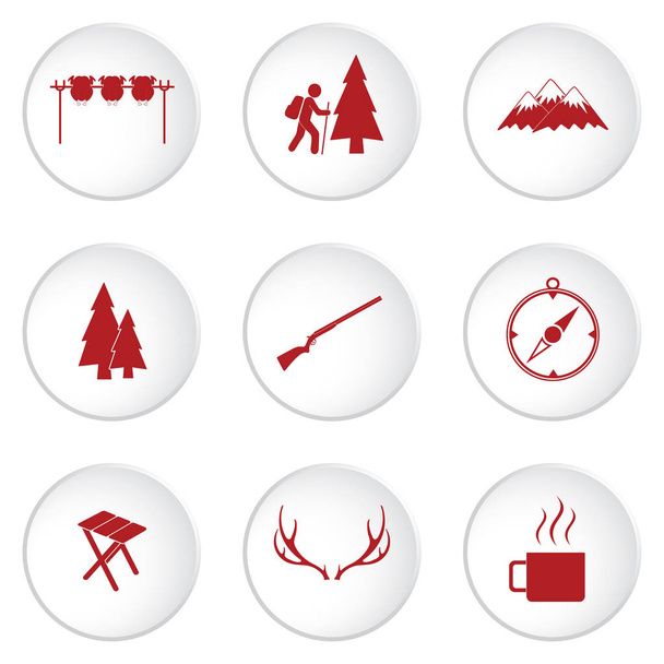 Symbole für Reise- und Campingausrüstung - Vektor, Bild