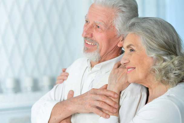 happy Senior couple posing at home - Photo, Image
