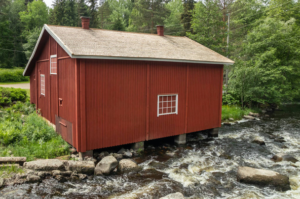 Old mill, dam and threshold on the river Jokelanjoki, Kouvola, Finland - Photo, Image