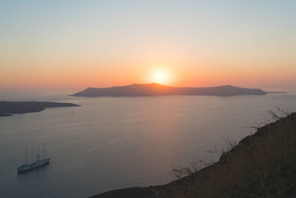 Sunset over Cyclades archipelago in Greece. - Photo, Image