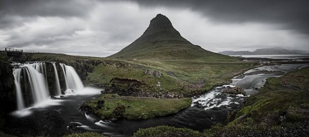 Kirkjufell mountain and waterfall - Photo, image