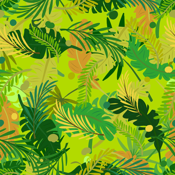 Seamless repeating pattern of a variety of branches with leaves. - Vector, Image