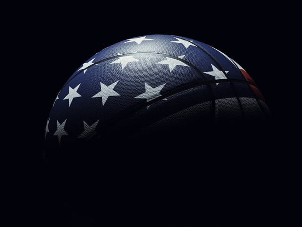 Baloncesto coloreado como bandera de estados unidos
 - Foto, imagen