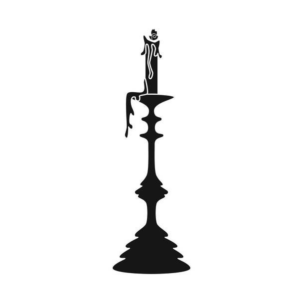 Izolovaná objekt s logem svíčky a svíčkami. Kolekce svíček a osvětlený symbol pro web. - Vektor, obrázek