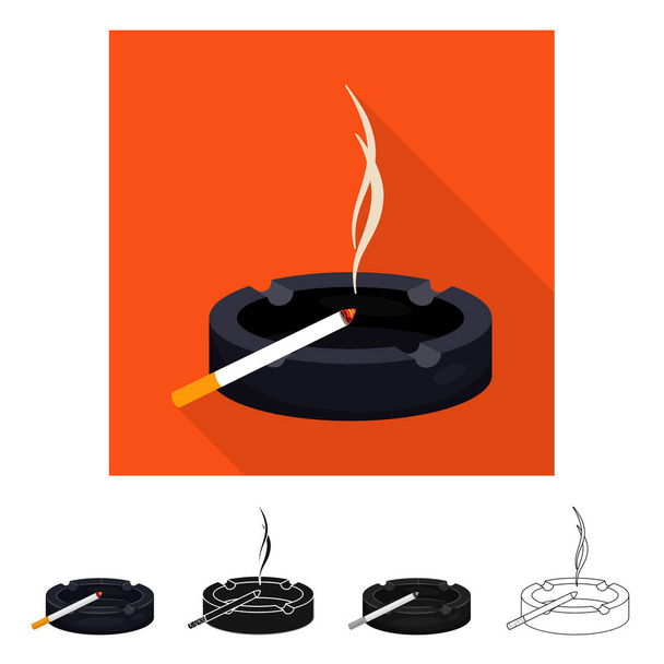 Vector design of ashtray and glass logo. Set of ashtray and filter stock vector illustration. - Vektor, kép