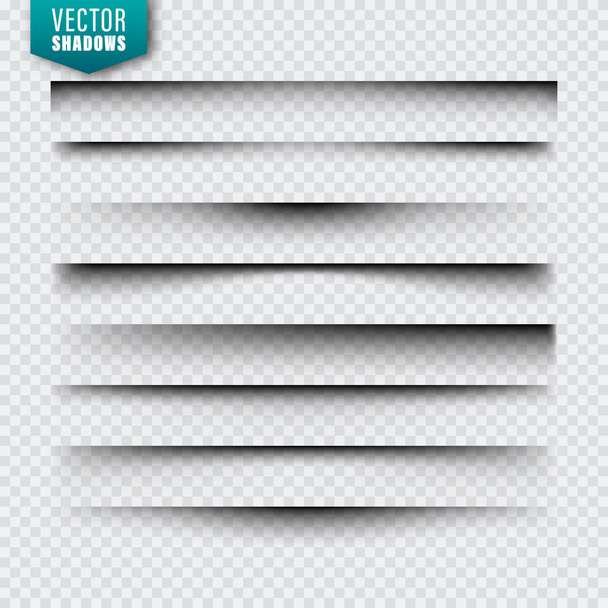 Sombras vectoriales establecidas. Divisores de página sobre fondo transparente. Sombra aislada realista. Ilustración vectorial
. - Vector, imagen