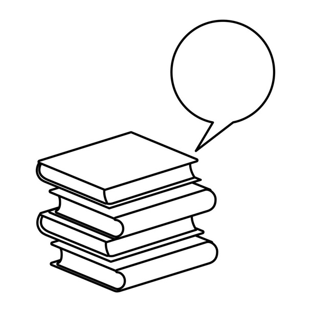 stapel tekstboeken met Spraakballon - Vector, afbeelding