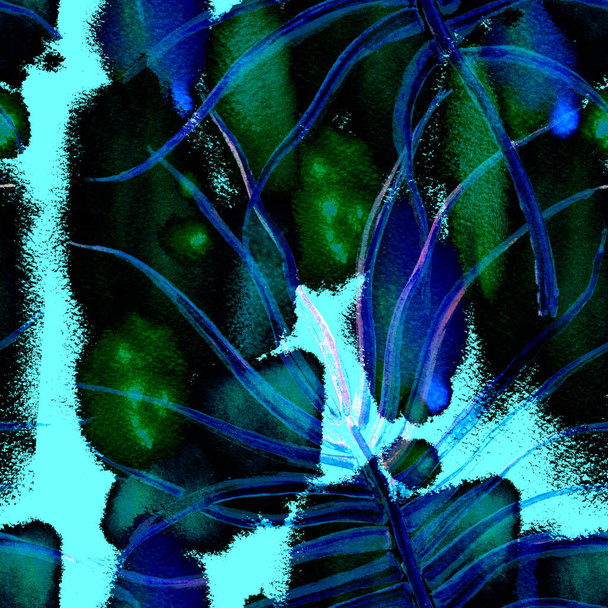 Tropical Blue Seamless Pattern - Foto, Imagen