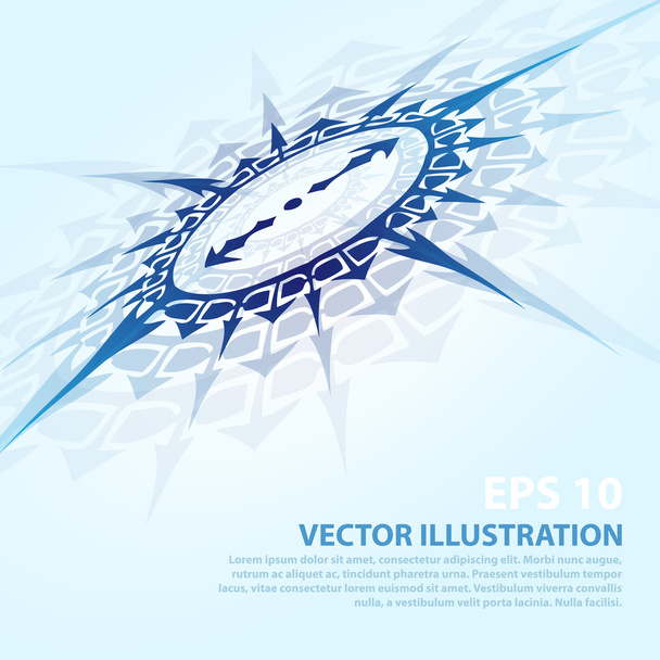 Vector background with blue compass. - Vector, Image