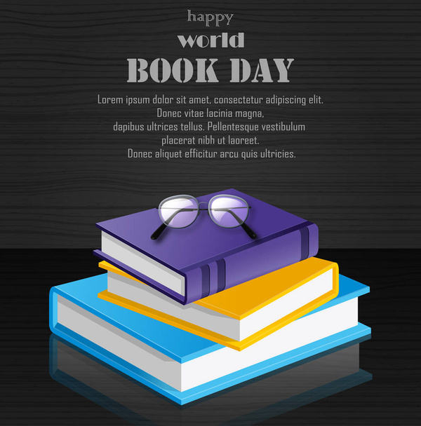 Vektor-Illustration zum Welttag des Buches mit Bücherstapel - Vektor, Bild