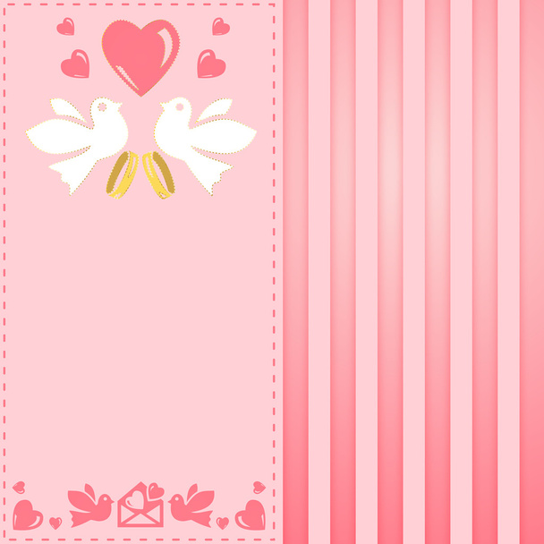 Carte de vœux vintage rose pour mariage
 - Vecteur, image