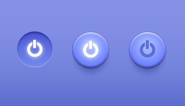 Ícones de interruptor de energia, botões vetoriais
 - Vetor, Imagem