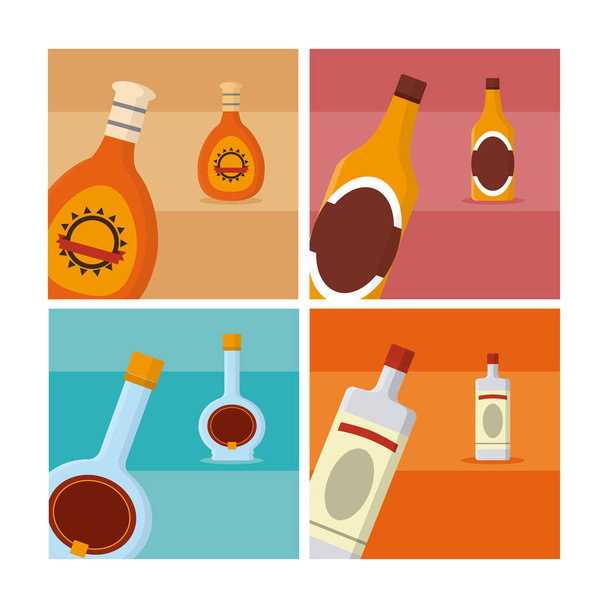 Vodka and drinks - Vector, Image
