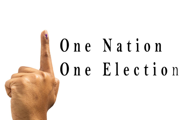 Egy nemzet egy választás-val odaad gesztus-ból indiai választás-ra elszigetelt háttér - Fotó, kép