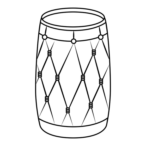 indian drum instrument traditional icon - Vector, Image