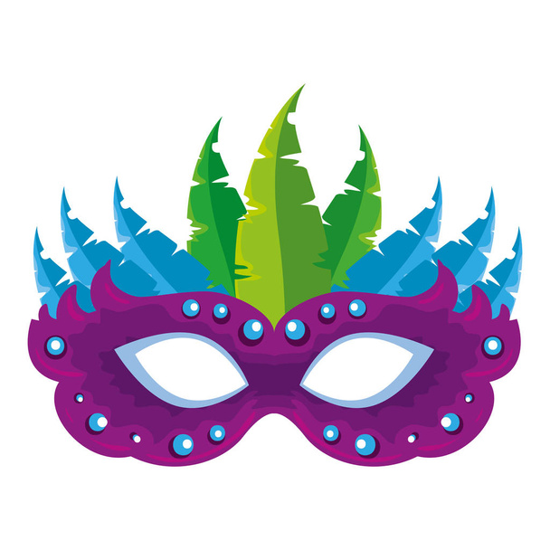 carnival mask with feathers vector illustration - Vector, Image