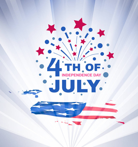 Patriotic holiday design. USA celebration on July 4th - Vector, Image