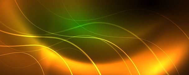 Modèle de lignes de néon brillant - aurores boréales rayonnant lignes floues. Style futuriste lueur néon années 80 disco club ou soirée techno gabarit
 - Vecteur, image
