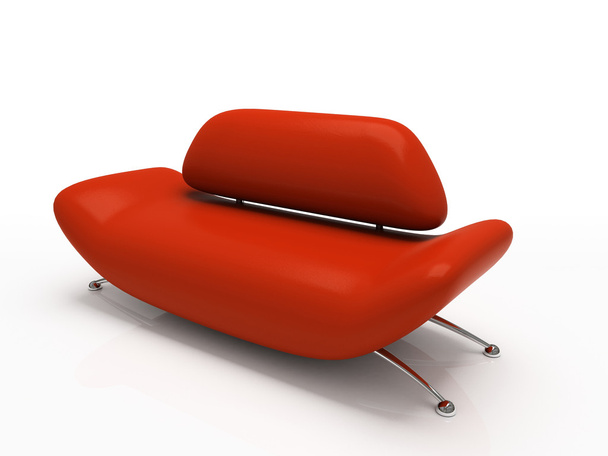 Red sofa on white background - Foto, afbeelding