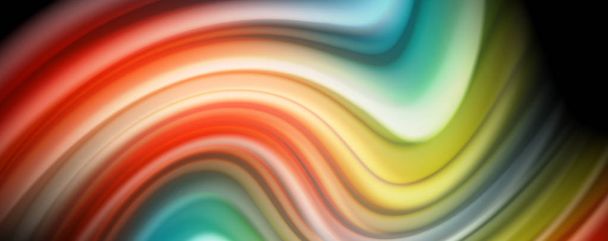 Vloeiende vloeibare kleuren-moderne kleurrijke flow poster. Wave vloeibare vormen. Art Design voor uw ontwerp project - Vector, afbeelding