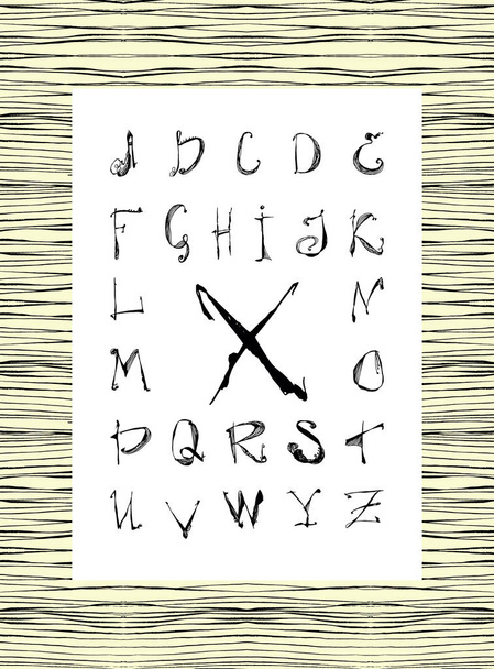 elle çizilmiş İngilizce alfabe - Vektör, Görsel