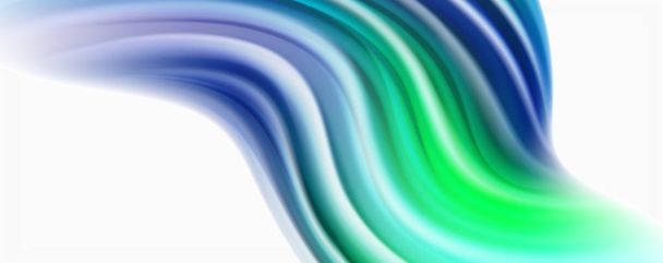 Γυαλιστερό πολύχρωμο υγρό κύματα αφηρημένο φόντο, μοντέρνες γραμμές techno - Διάνυσμα, εικόνα