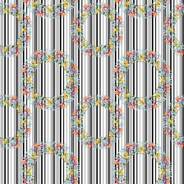 Ornament floral botanical flower. Watercolor background illustration set. Watercolour drawing fashion aquarelle isolated. Seamless background pattern. Fabric wallpaper print texture. - Photo, Image