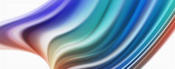 Moderne vloeibare kleur stroom op wit-kleurrijke stroom poster. Techno Wave Liquid shape in witte kleur achtergrond. Ontwerp voor uw ontwerp project - Vector, afbeelding