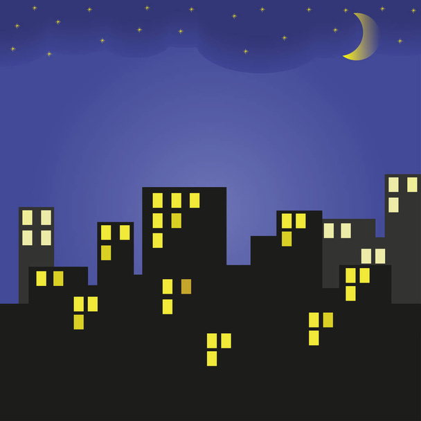 Building at night. - Vector, Image