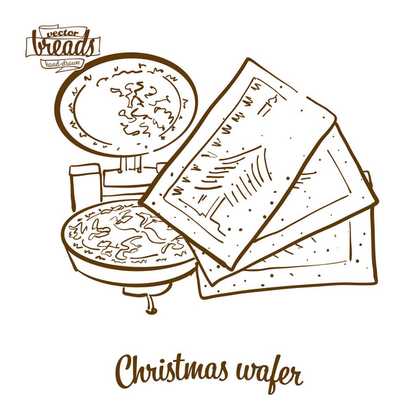 Boże Narodzenie wafel chleb rysunek wektor - Wektor, obraz