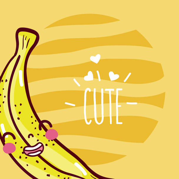 Banana linda historieta
 - Vector, imagen