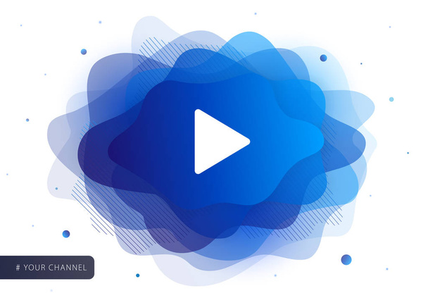 Watch video player for web site, mobile and computer layout. Play button media-player shape abstract liquid. Modern vector illustration advertising concept for social media - Vector, Image