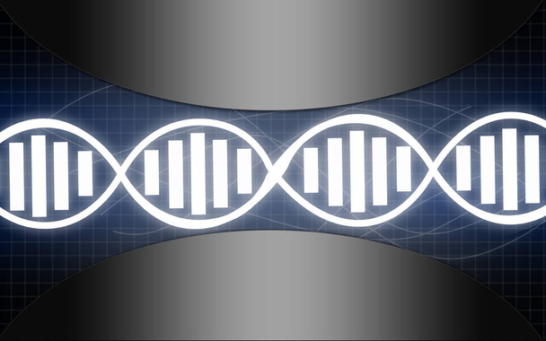 Struktura DNA z niebieskim światłem blasku - Zdjęcie, obraz