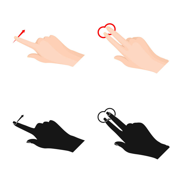 Vector design of touchscreen and hand sign. Collection of touchscreen and touch stock vector illustration. - Vektor, obrázek