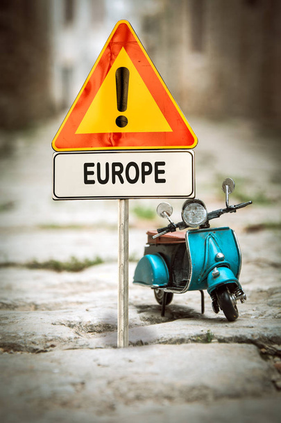 Straatnaambord naar Europa - Foto, afbeelding