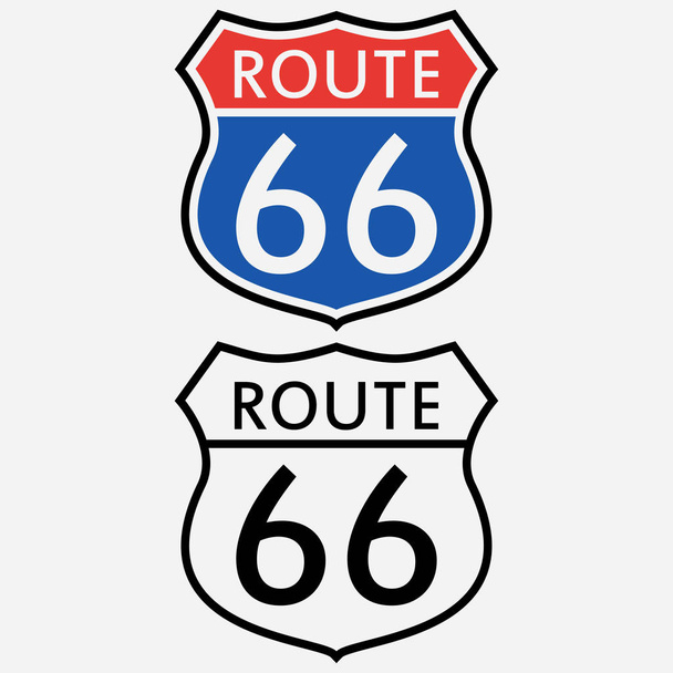 Route 66 teken reeks. - Vector, afbeelding