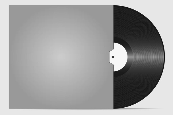 Vinyl record in an envelope to the plate. - Vektör, Görsel