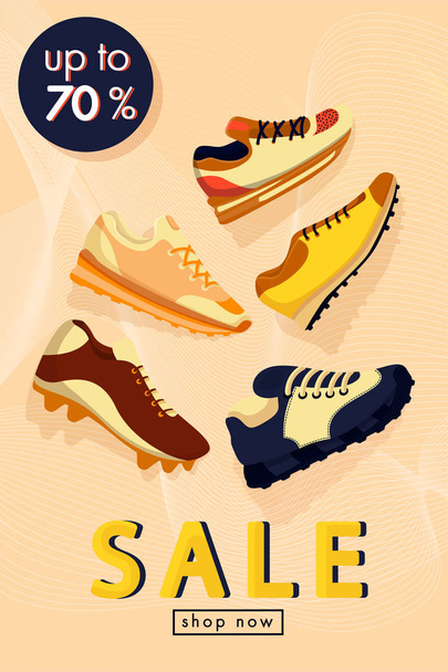 Sale vector banner. Sneaker shoes. - Vector, Image