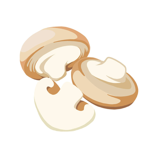 Champignon Mushrooms vector ilustración. Lindo concepto Champignon champiñones
 - Vector, imagen