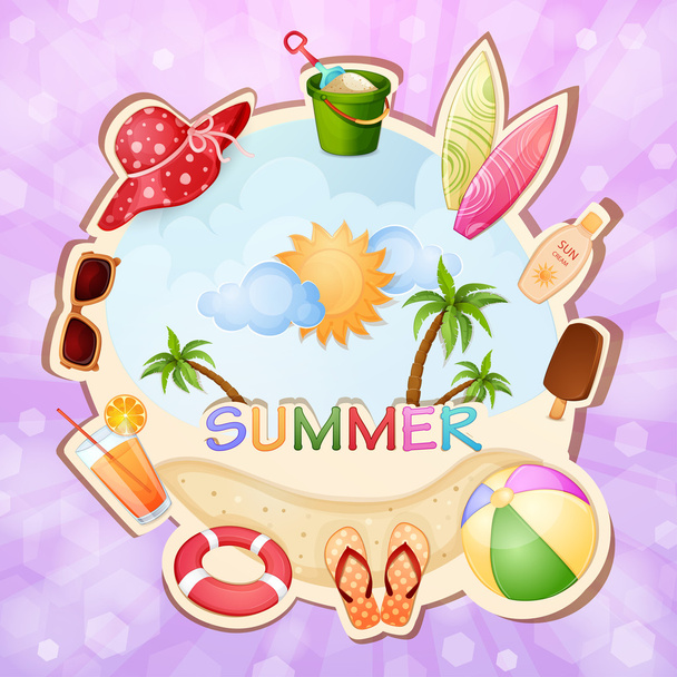 Summer holiday illustration - Διάνυσμα, εικόνα
