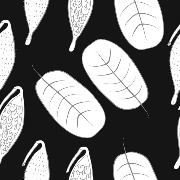 bezszwowy wzór abstrakcyjnych prostych liści - Wektor, obraz