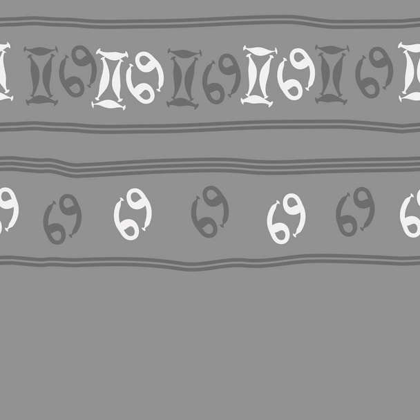 Folytonos mintázat az absztrakt egyszerű zodiákus dísztárgyak - Vektor, kép
