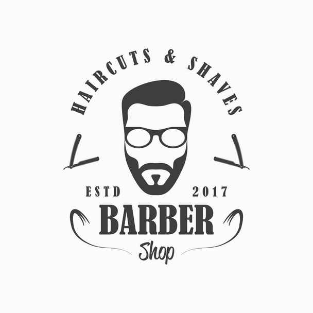 Logotipo da Barbearia. emblema de salão de cabeleireiro
. - Vetor, Imagem